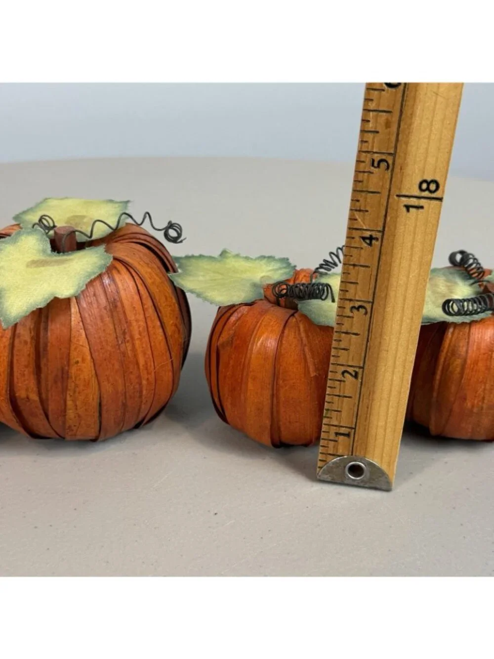 Set of 4 Raffia Pumpkins Fall Harvest Thanksgiving Rustic Table Decor